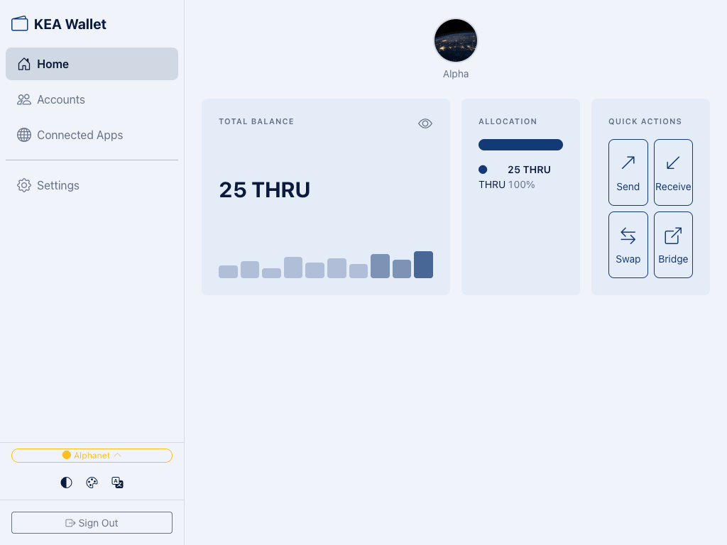 KEA Wallet Dashboard