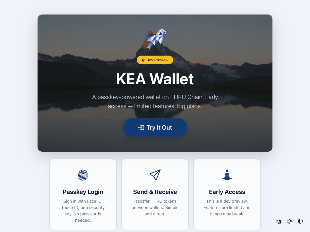 KEA Wallet Landing Page